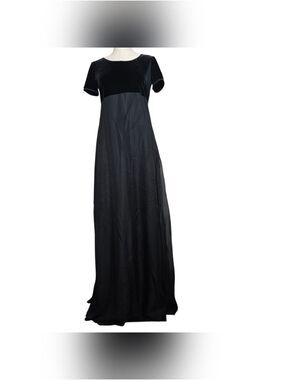 Stage Accents Black Maxi Dress Short Sleeves 8